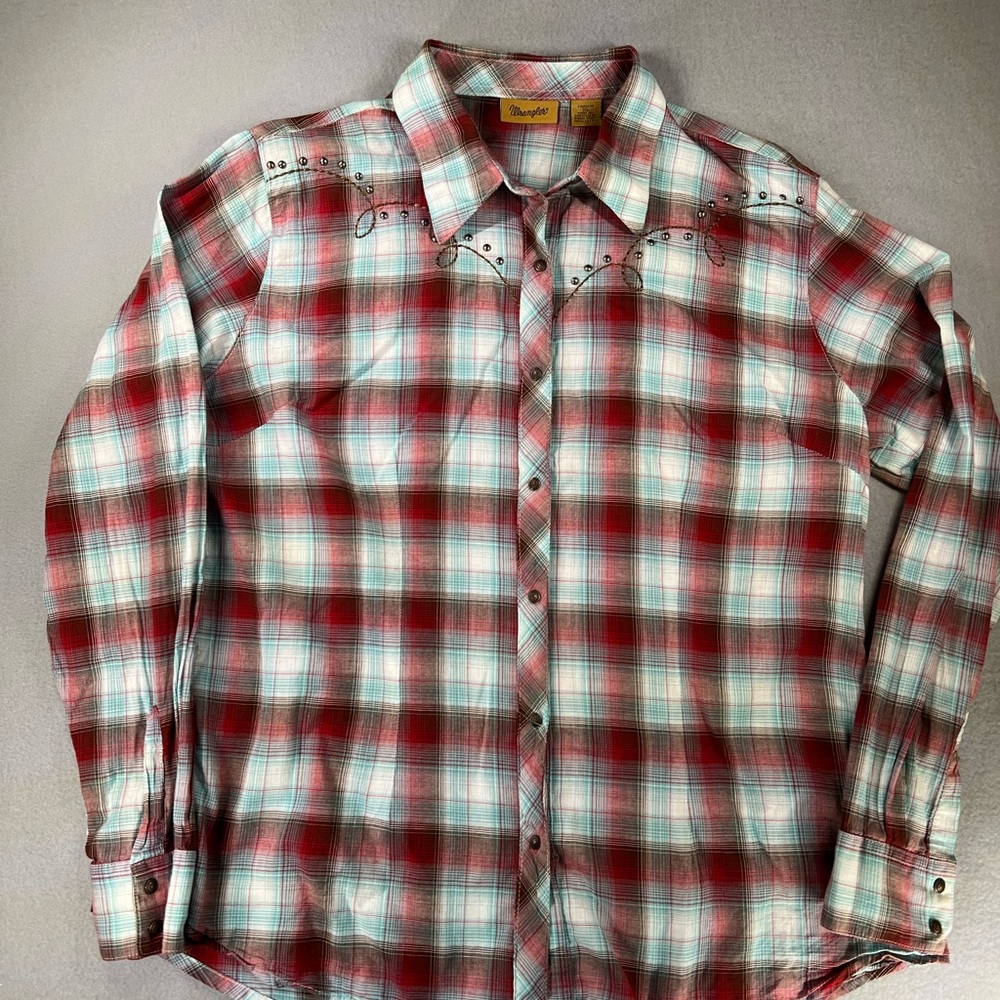 Wrangler Women’s Western Snap Shirt Rodeo Cowgirl Size XL